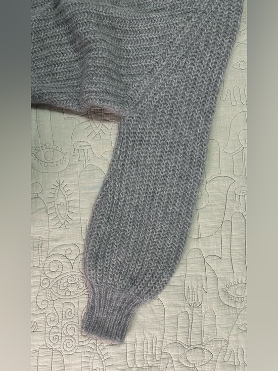 Sezane Emile Cardigan Mottled Grey Alpaca Wool Button Sweater Size M NWT - Picture 5 of 8